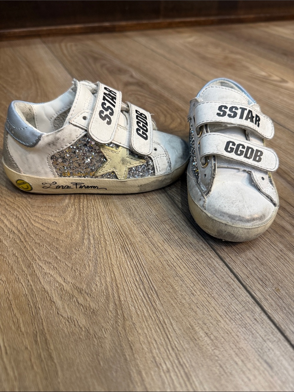 Golden Goose Kids White Sneakers with Glitter Star
